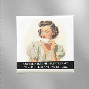Coffee Helps Me Funny Retro 50s Saying Magnet