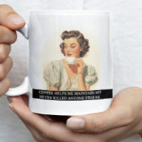Coffee Helps Me Funny Retro 50s Saying