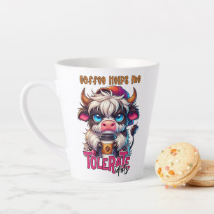 Coffee Helps Me Tolerate Idiots  Latte Mug