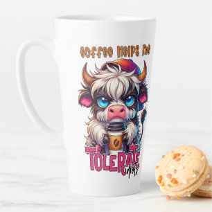 Coffee Helps Me Tolerate Idiots  Latte Mug