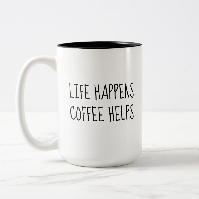 COFFEE HELPS Two-Tone COFFEE MUG (Left)
