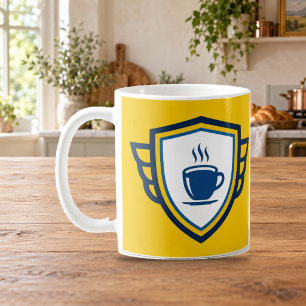 Coffee Hero Superhero Shield Yellow Mug