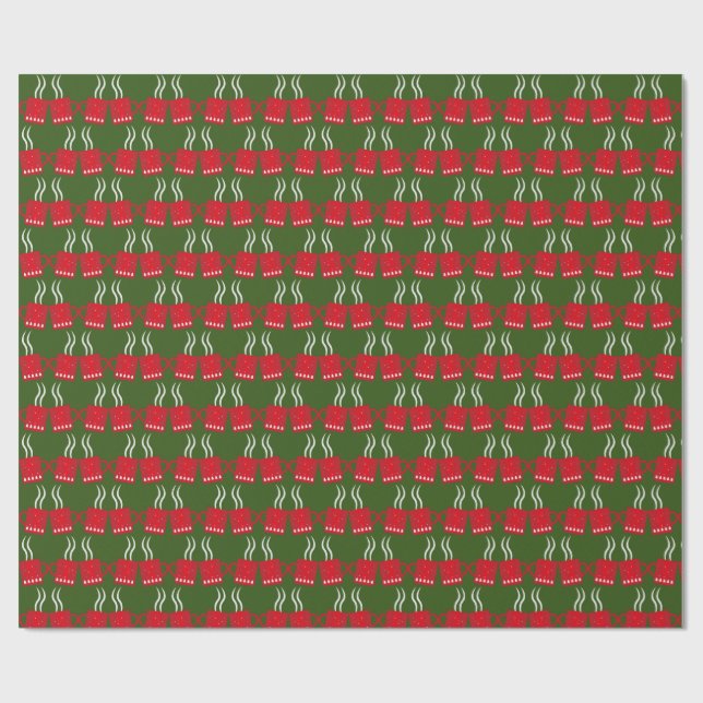 Coffee Hot Chocolate Mug Wrapping Paper (Flat)