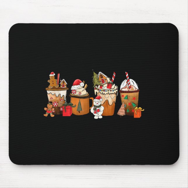 Coffee Hot Cocoa Merry Christmas Xmas Family Pajam Mouse Pad (Front)