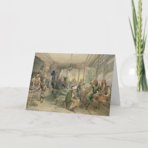 Coffee House, Constantinople, 1854 (pen & ink & in Holiday Card