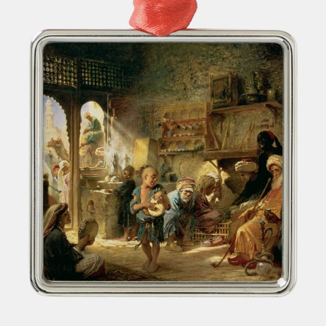 Coffee House in Cairo, 1870s Metal Ornament (Front)