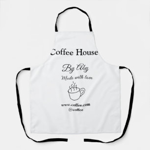 Coffee house made with love add text website socia apron