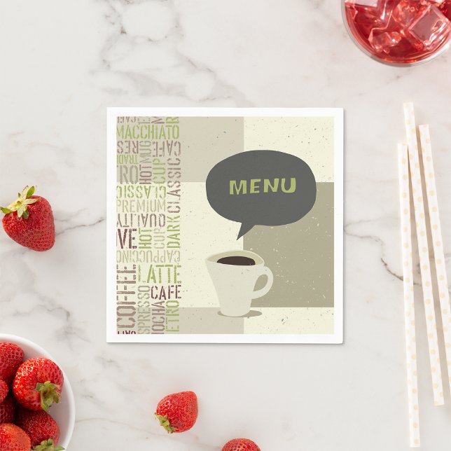Coffee House Menu Paper Napkins (Creator Uploaded)