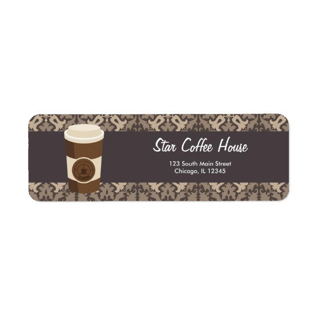 Coffee House Return Address Label (Front)