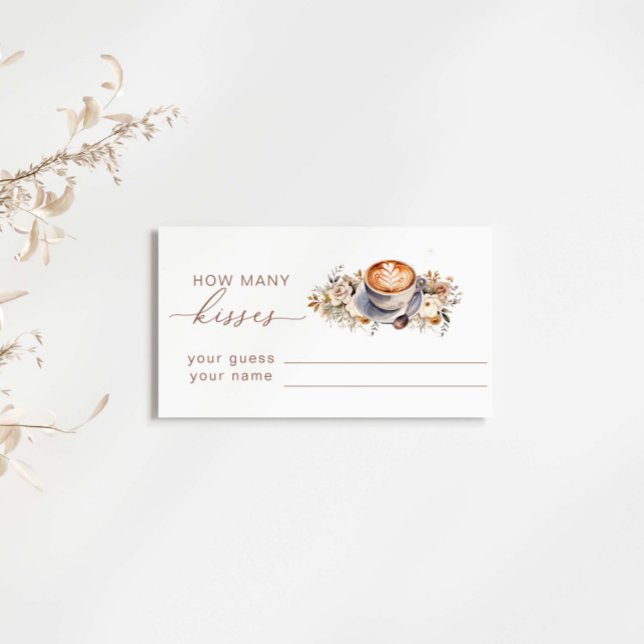Coffee How Many Kisses Bridal Shower game  Enclosure Card (Creator Uploaded)