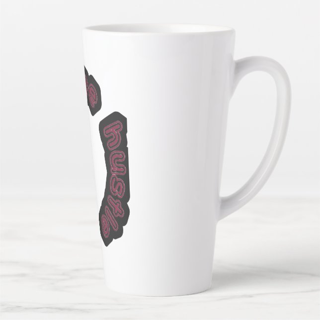 Coffee Hustle Repeat-Motivational typography  Latte Mug (Right)