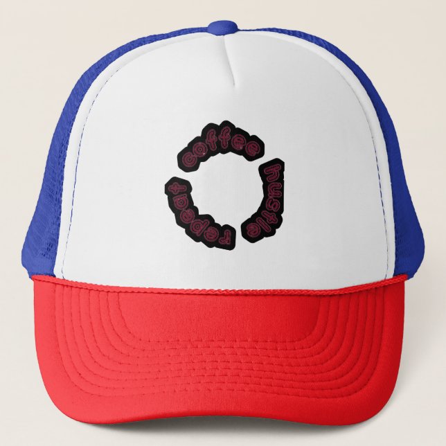 Coffee Hustle Repeat-Motivational typography  Trucker Hat (Front)
