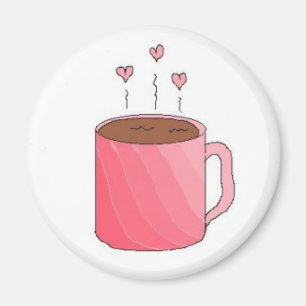 Coffee in a Pretty Pink Cup Magnet