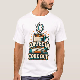 Coffee In Code Out Retro Programmer T-Shirt