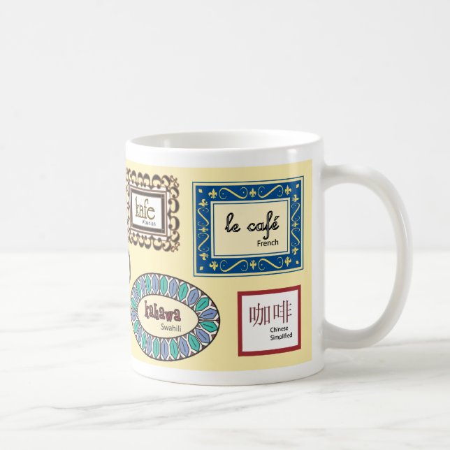 Coffee in Different Languages Mug (Right)