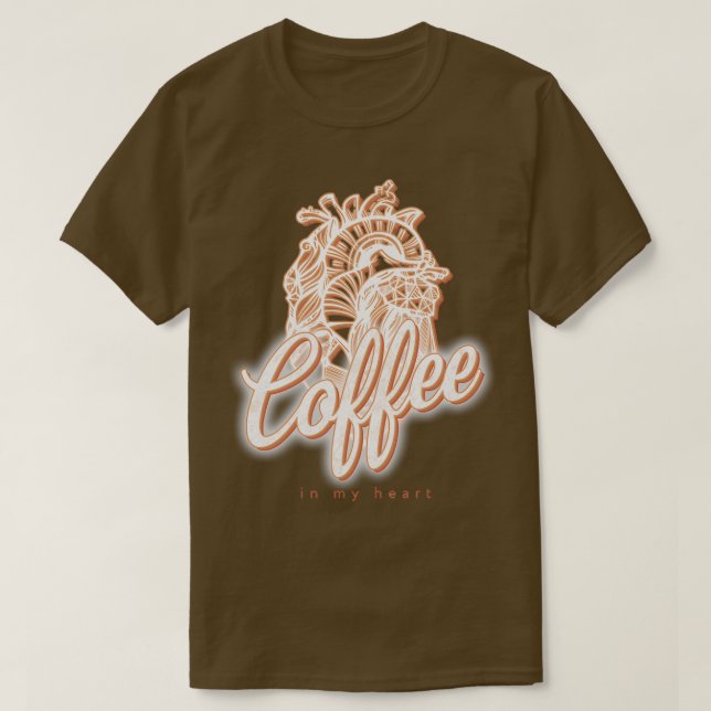 Coffee in my heart coffee art barista gift 2 T-Shirt (Design Front)