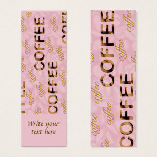 Coffee in Pink Personalised Bookmark