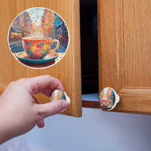 Coffee in The City Ceramic Knob