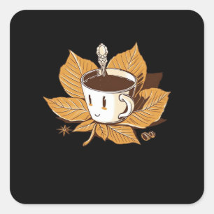 Coffee In The Fall Autumn It’s Fall Y’all Square Sticker