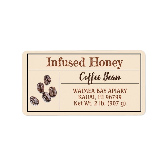 Coffee Infused Honey Goldenrod Product Label (Front)