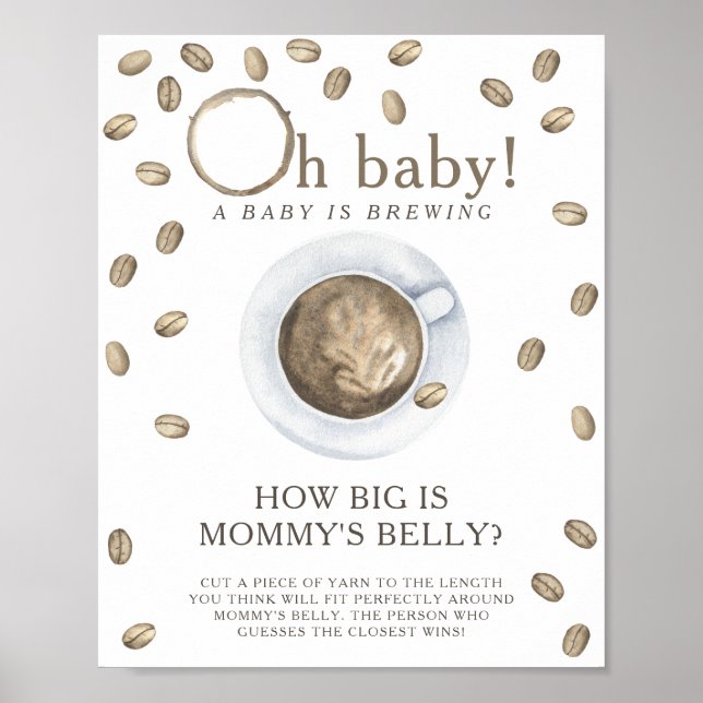 Coffee is brewing How big is mummy's belly game  Poster (Front)