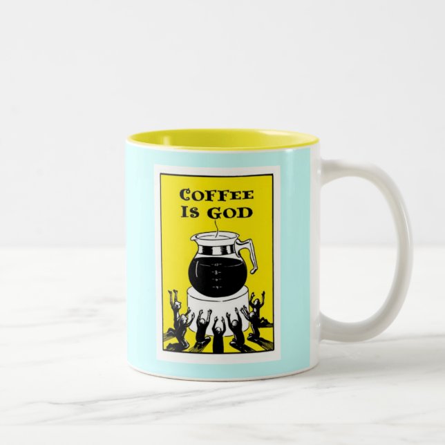 Coffee is God Two-Tone Coffee Mug (Right)