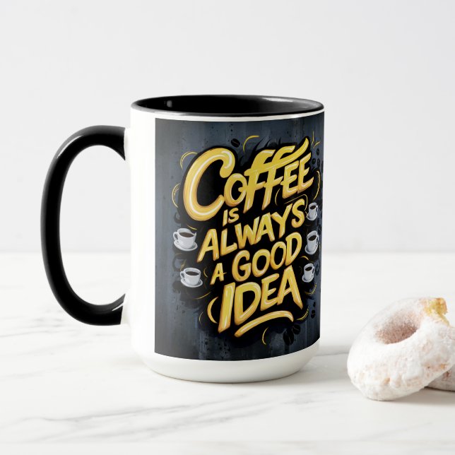 Coffee is Good Quote #4 Mug (With Donut)