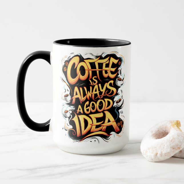 Coffee is Good Quote Mug (With Donut)