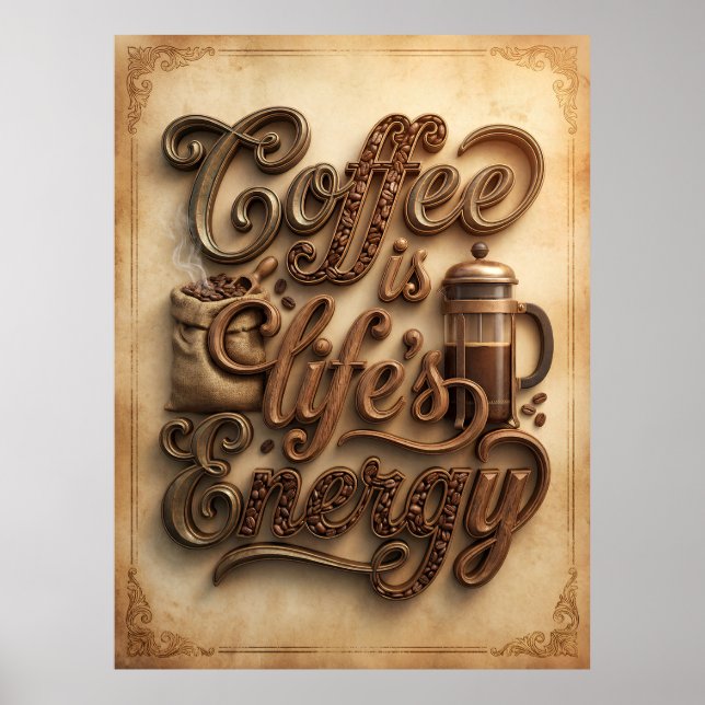 coffee is life's energy poster (Front)