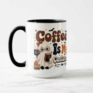Coffee Is My Costume Black Halloween Teacher Mug