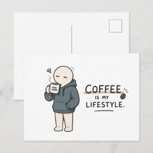 Coffee Is My Lifestyle Funny Coffee Lover Meme Postcard