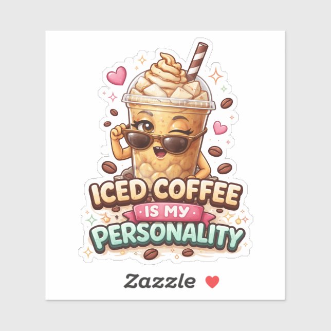Coffee Is My Personality Custom-Cut Vinyl Sticker (Sheet)