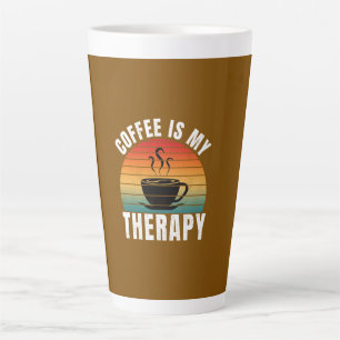 coffee is my therapy caffeine funny coffee lover latte mug
