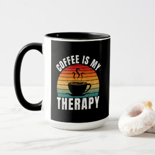 coffee is my therapy caffeine funny coffee lover  mug