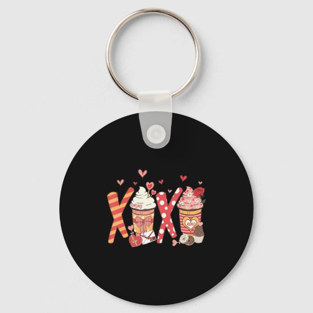 Coffee Is My Valentine Funny Teacher Coffee Lover  Key Ring (Front)