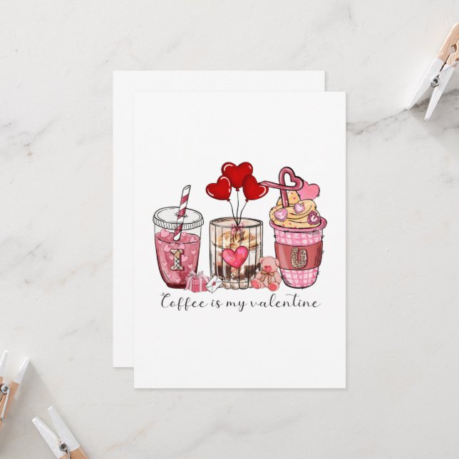 Coffee is My Valentine Invitation (Front/Back In Situ)
