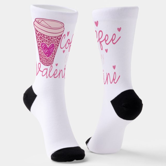 Coffee is my Valentine Socks (Angled)