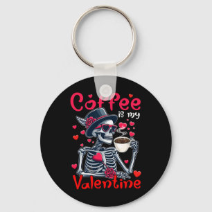 Coffee Is My Valentine X-ray Skeleton Sungles Coff Key Ring