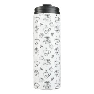Coffee, Jam and Strawberry Pattern Thermal Tumbler