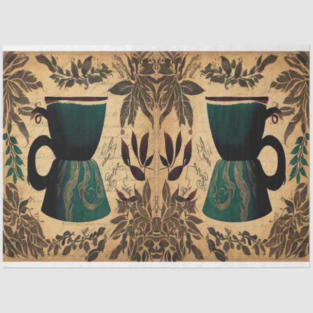 Coffee jar ephemera collage tissue paper (Front)