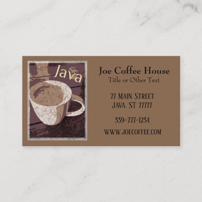 Coffee Java Business Card (Front)
