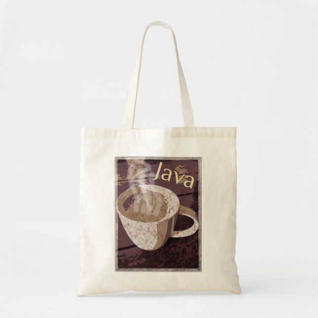 Coffee Java Vintage Art Tote Bag (Front)