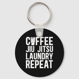 Coffee Jiu Jitsu Laundry Repeat Mixed Martial Arts Key Ring