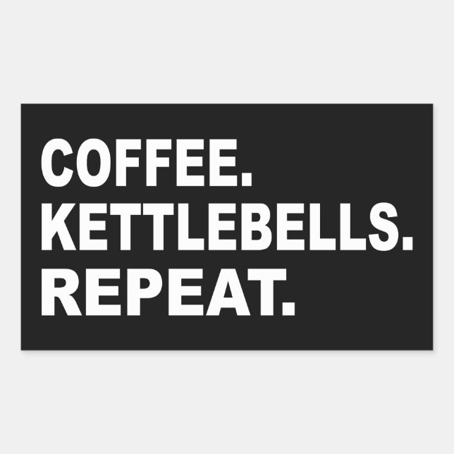 Coffee Kettlebells Repeat Rectangular Sticker (Front)