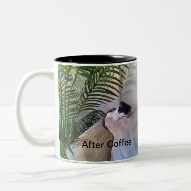 Coffee Kitten Two-Tone Coffee Mug (Left)