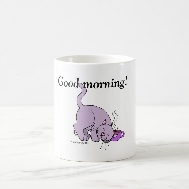 Coffee Kitty Morning Mug - Purple (Center)