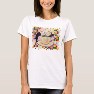 Coffee Labradors Painting with Colourful Dots T-Shirt