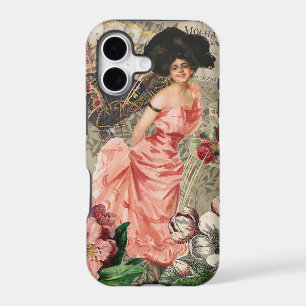 Coffee Lady Victorian Woman Pink Rich Gown