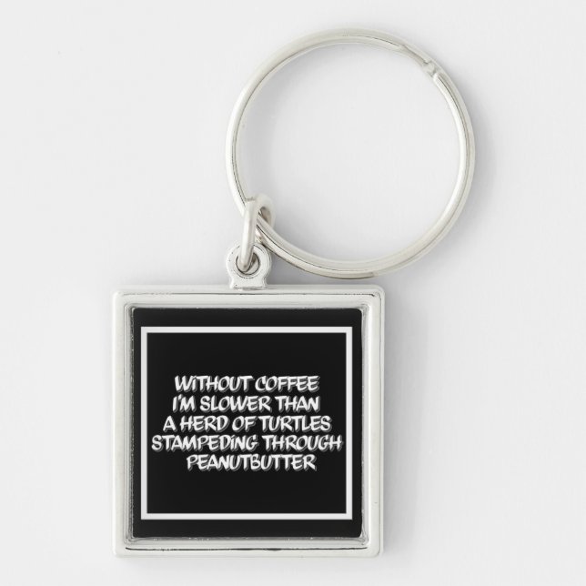 Coffee Lag Square Coffee Humour Key Chain (Front)