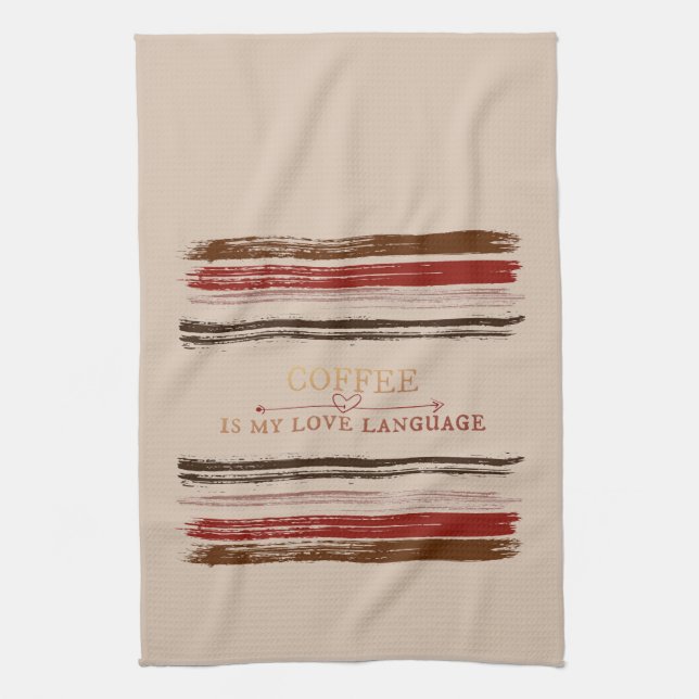 Coffee Language Tea Towel (Vertical)